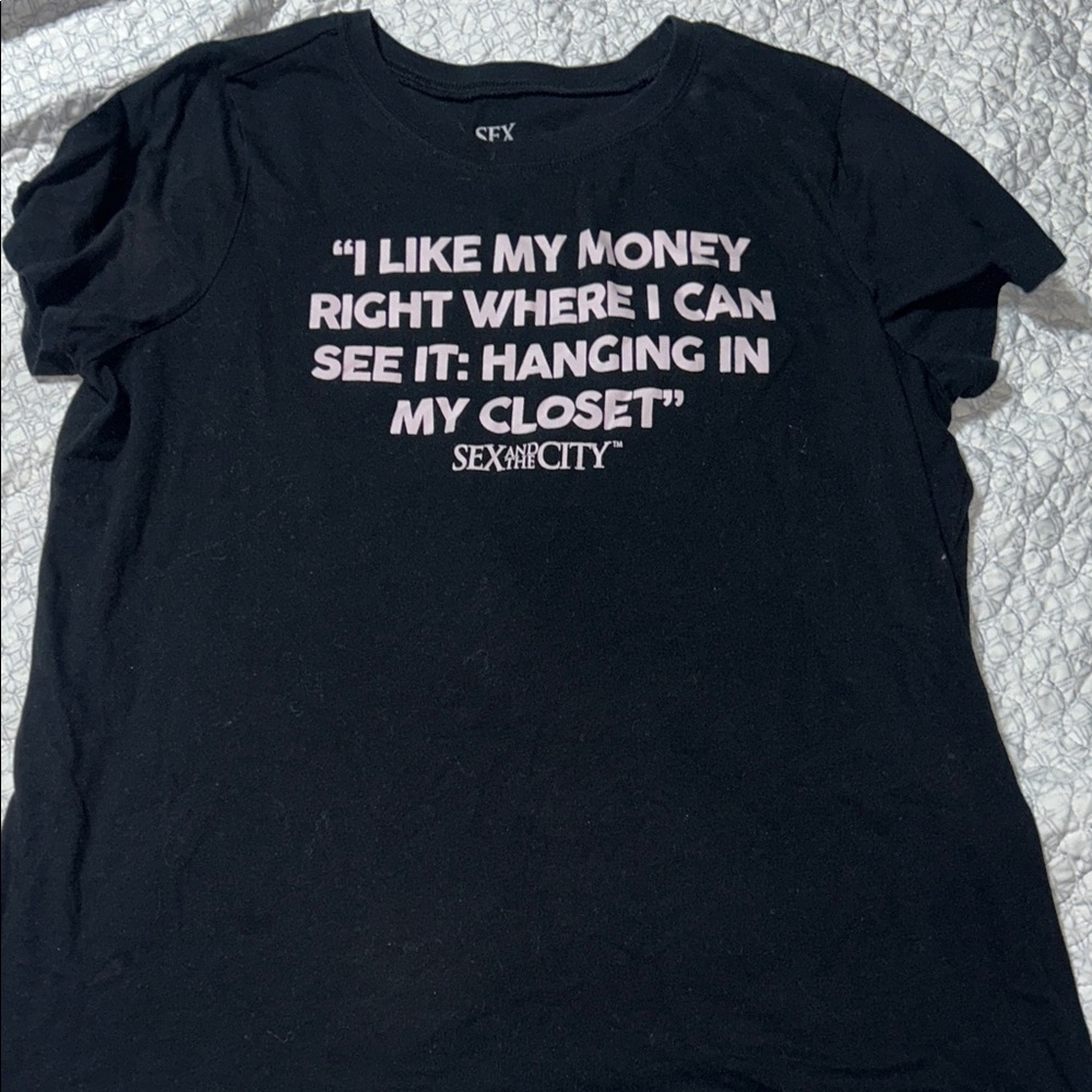 Torrid Black Tee with Pink Text